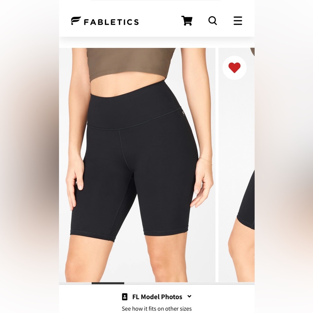 9” Fabletics biker shorts